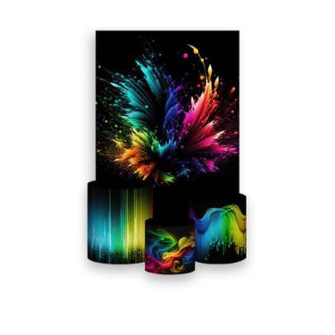 Imagem de Painel De Festa Vertical 1,50 x 2,20 + Trio De Capas Cilindro - Efeito