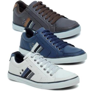 Imagem de Kit 3 Pares Sapatenis Masculino Elástico Casual Social Confortável 755