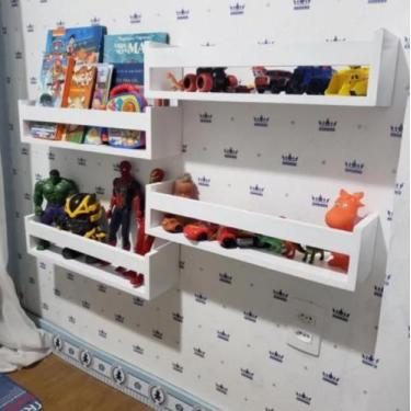 Imagem de Prateleira 50cm livro infantil revistas e brinquedos, mdf branco - UNN
