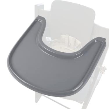 Imagem de LuQiBabe Bandeja para cadeira alta para bebês compatível com cadeira Stokke Tripp Trapp com superfície lisa e forte poder de sucção - feita com plástico seguro para alimentos (BPA BPS BPF chumbo e