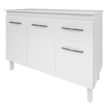 Imagem de Balcão Com Tampo Anita 120 Cm Branco Moblis