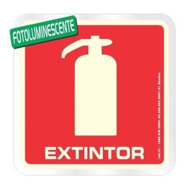 Imagem de Placa Pvc Fotoluminescente 15x15 Extintor Sinalize, Vermelho
