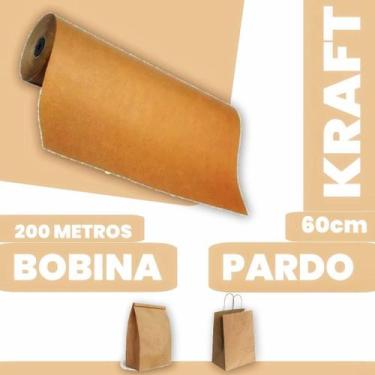 Imagem de Papel craft pardo bobina puro para molde 60cm 200cm - Mamedes papéis