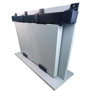 Imagem de Kit Trilho Correr 2,00m 35x35 Alumínio Preto p/ Duas Portas de 50cm - 