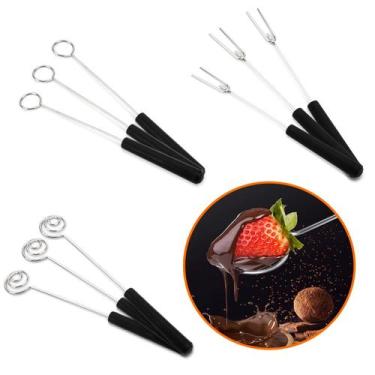 Imagem de Kit 9 Garfos Para Banhar Chocolate Doces BomBom Fruta Hercules Bakery 