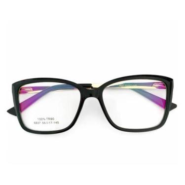 Imagem de Armação Óculos Grau Feminina Retangular Paraty - Shark Óculos