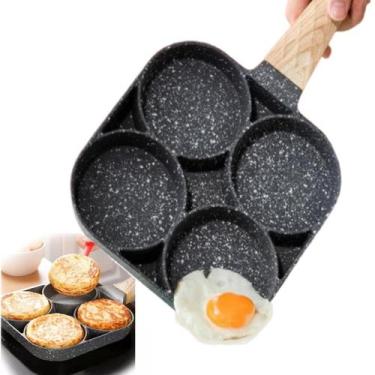 Imagem de 2 Frigideiras Antiaderente 4 Divisórias Para Ovos Hambúrguer - Equipe 