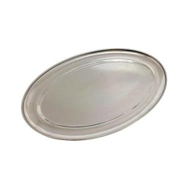 Imagem de Travessa Rasa Oval de Inox Media 24,5 cm Restaurante e Bares - kehome