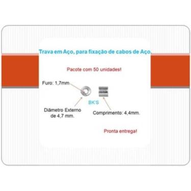 Imagem de Trava(Chumbinho)p fixação de cabo de aço, D 4,7mm, C 4,4mm, Furo 1,7mm