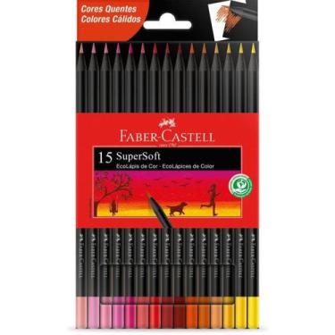 Imagem de Lapis 15 Cores Quentes Ecolapis Supersoft Faber-Castell - FABER CASTEL