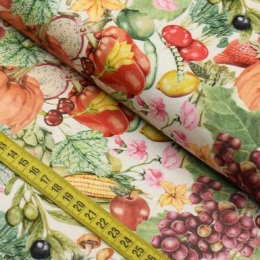 Imagem de Tecido Estampado Para Patchwork - Hortifruti : Legumes (0,50x1,40) - F