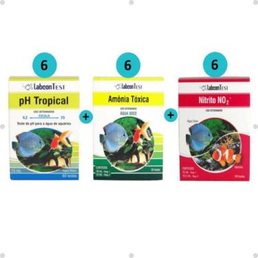 Imagem de Kit 6 Labcon PH Tropical 15ml + 6Labcon Amônia Água Doce + 6Labcon Nit