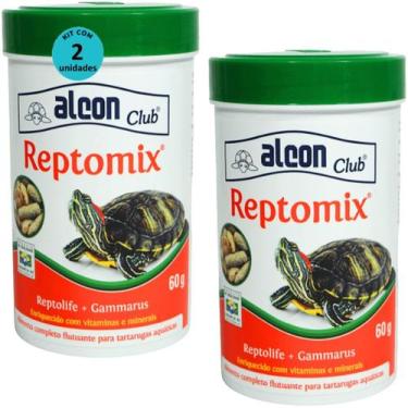 Imagem de Ração Alcon Club Reptomix 60g Para Tartarugas Aquáticas Kit Com 2
