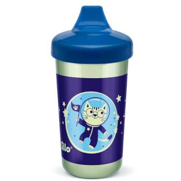 Imagem de Copo Antivazamento Glow Max 320ml AZ Brilha no Escuro Lillo