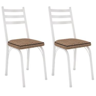 Imagem de Kit 2 Cadeiras para Cozinha Tubular D-13 Nara de Aço - Artefamol, Bran