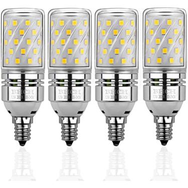 Imagem de BHCH Lâmpadas de milho LED, lâmpadas E12 pequenas Edison, equivalentes a lâmpadas incandescentes de 12W, 100W, branco quente 3000K, não reguláveis, pacote com 4