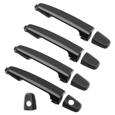 Imagem de Maçaneta de porta externa 4 peças dianteiro traseiro motorista e lado do passageiro, compatível com Toyota Camry 2002-2006, 03-13 Corolla Matrix, 04-09 Prius, 2002-2003 ES300, 03-10 Pontiac Vibe,