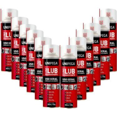 Imagem de 12 Oléo Spray Desengripante Lubrificante Moto Carros 300Ml - Unipega