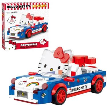 Imagem de Brickcraft Officially Licensed Sanrio Hello Kitty Custom Convertible with Detailed face and Sticker Sheet Included 294 Pieces Multicolored Brick Building Set