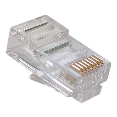 Imagem de Plug Modular RJ-45 Compatível C/ Cabo de Rede CAT5 8X8