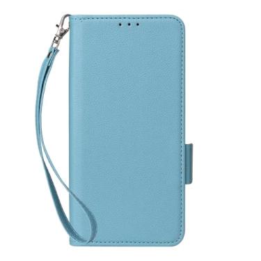 Imagem de Capas Compatível com Nothing CMF Phone 1,Carteira de couro Flip Phone Case com slot para cartão.Fechamento Magnético.Estojo de telefone giratório Standable (Sky Blue)