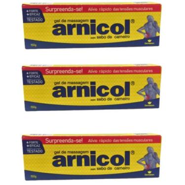 Imagem de GEL DE MASSAGEM COM SEBO DE CARNEIRO ARNICOL 150gr DEMAZON KIT COM 3 U