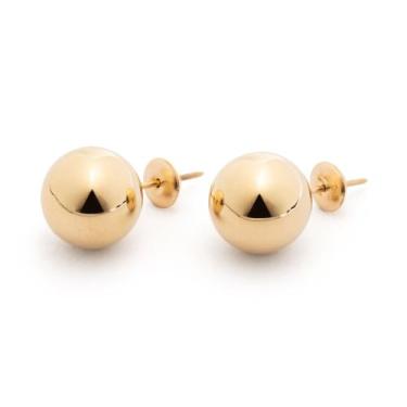Imagem de Brinco Ouro 18K Teor 750 Bolinha Bola Esferas - Tamanho a selecionar -