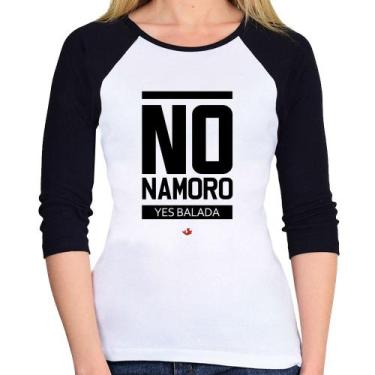 Imagem de Baby Look Raglan No namoro, Yes balada Manga 3/4 - Foca na Moda, Branc