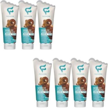 Imagem de Creme Fashion Sebo de Carneiro Ureia 10% Bisnaga 200ml Kit 7 Unidades