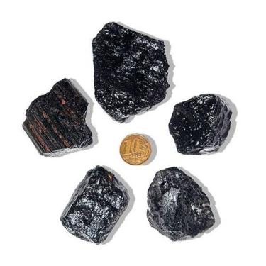 Imagem de 05 Turmalina Preta Pedra Natural 60 a 70g Média 5cm Tipo B - Cristaisd