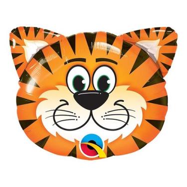 Imagem de Balão de Festa Microfoil 14" 35cm - Tigre Sorridente - 1 unidade - Qua