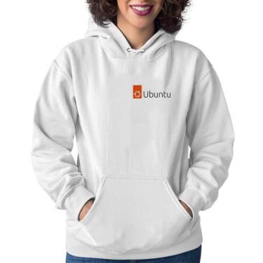Imagem de Moletom Feminino Ubuntu Linux - Foca na Moda, Branco, G