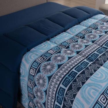 Imagem de KIT COMPLETO Edredom MALHA Dupla Face Estampado CASAL KING +JOGO DE LE