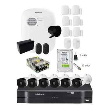Imagem de Kit Alarme Residencial Via App E Kit Cftv 6 Câmera Intelbras