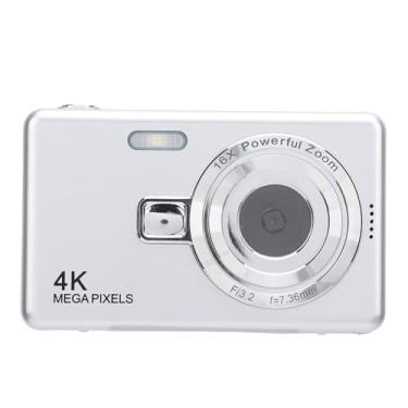 Imagem de Câmera Digital de 2,4 Polegadas Zoom 16x 50MP de Alta Resolução 4K Vídeo Câmera Selfie Compacta para Viagens Fotográficas - Ideal para Iniciantes Em Câmeras Digitais Apontar e