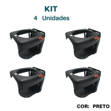 Imagem de Kit 4 porta copos latas dobravel carro barco onibus - JANPOL, Preto
