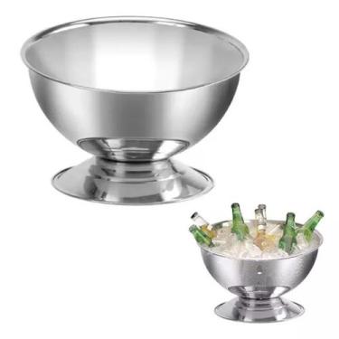 Imagem de Champanheira Grande De Inox 6 Garrafas Balde De Gelo 12 Lts - Frigopro