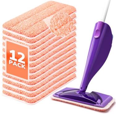 Imagem de Esfregão Power Scrubbing reutilizáveis para esfregões Swiffer WetJet (pacote com 12), refis de jato úmido, almofadas laváveis de microfibra para limpeza de piso, uso seco e úmido