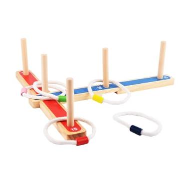 Imagem de YIJU Jogo de Arremesso de Argolas de Madeira, Presente para Família, Jogo para Playground de Quintal