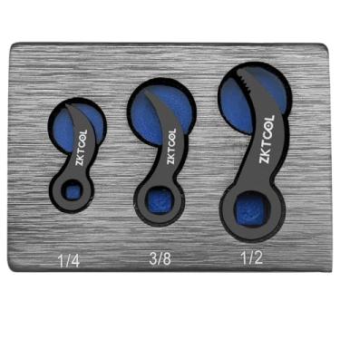 Imagem de ZKTOOL Kit de cabeça adaptador de chave inglesa de 3 peças, ferramentas de cabeça de adaptador de pé de cabra, o contorno quadrado não desliza facilmente, inclui perfil de 1,2 cm 3/20.3 cm 1/10.2 cm D