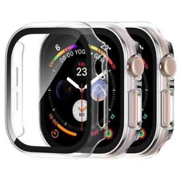 Imagem de Adorve Compatível com Apple Watch Series 10 46 mm Capa/Series 11 46 mm protetor de tela, capa rígida de PC com vidro temperado proteção geral anti-arranhões Capas amortecedores para iWatch Acessórios