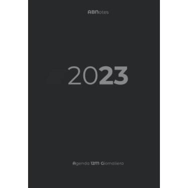 Imagem de ABNotes Agenda 12M XL 12 mesi giornaliera B5 Black HC: Planner/Diario giornaliero un giorno per pagina - Nero - Grande 412 Pagine Spesse - Griglia calendario annuale e mensile - Note