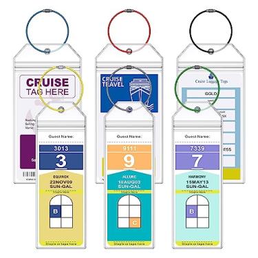 Imagem de Pacote com 6 etiquetas de bagagem de cruzeiro transparentes para navios de cruzeiro Royal Caribbean e celebridades, carnaval, MSC, Costa, NCL e Princess, essenciais de viagem de cruzeiro para