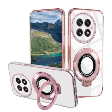 Imagem de Wousunly Capa compatível com OnePlus 13 com suporte magnético, capas de telefone OnePlus 13 silicone transparente para montagem de carro acessórios Funda à prova de choque capa protetora original de