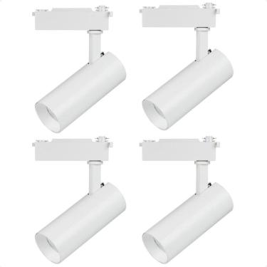 Imagem de Kit 4 Spot Led Mr16 Para Trilho Eletrificado Branco 110/220v 6500k Frio