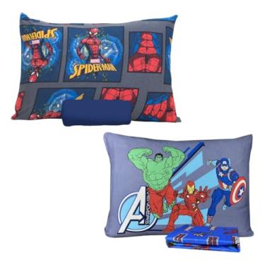 Imagem de Portallar, Kit 2 Jogos de Cama Menino Homem Aranha Vingadores Super Heróis Solteiro Algodão