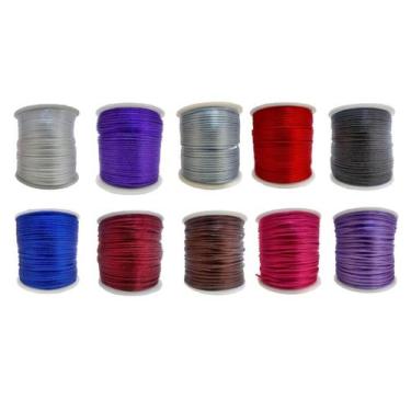 Imagem de Kit 10 Cores Fio Cordão Cetim Seda Rabo De Rato 1mm - 100m - ArtePunto