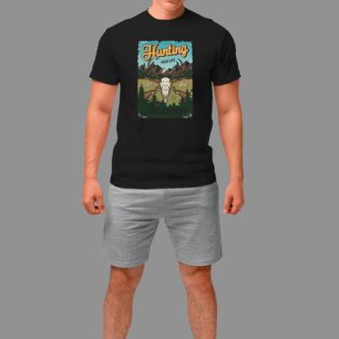 Imagem de Camisetas Básica Masculina Moda De Country confortável Gola Redonda - 