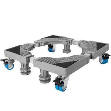 Imagem de DUPDMKIN Mini Suporte Para Geladeira, 8 Rodas, Suporte Para Lavadora Portátil Com 4 Pés Fortes, Carrinho Para Lavadora Portátil Para Geladeira, Máquina De Lavar, Secadora (Cinza)