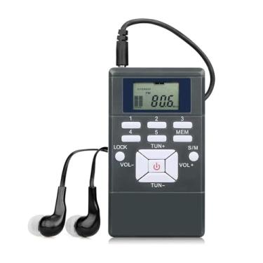 Imagem de Rádios FM portáteis ideais para família, presentes em pequenos grupos e voluntários da comunidade, receptores FM digitais compactos com fones de ouvido
